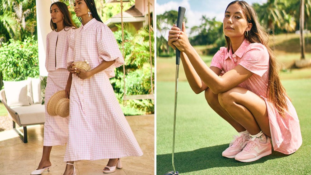 dolce-vita-tees-up-pink-gingham-course-to-cocktails-shoe-collection-with-byrdie-golf-social wear