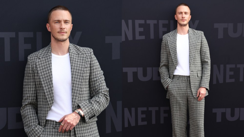 drew-starkey-opts-for-fine-lines-in-checkered-acne-studios-suit-at-netflix-tudum-2025-live event