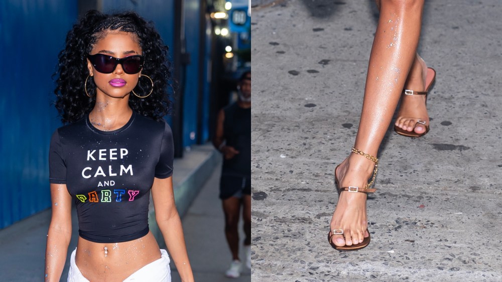 tyla-blends-minimalism-and-streetwear-with-luxe-amina-muaddi heels