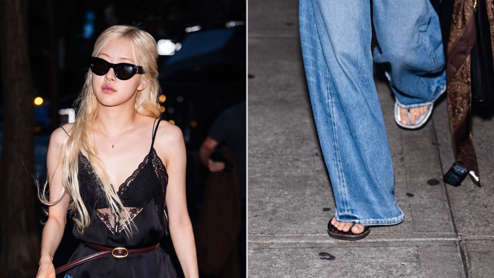 blackpink’s-rose-keeps-it-y2k-casual-in-flip-flops-and-lace-while-out-in-new york