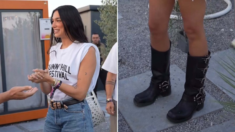 dua-lipa-builds-her-sunny-hill-fest-look-around-$2,550-miu-miu-biker boots