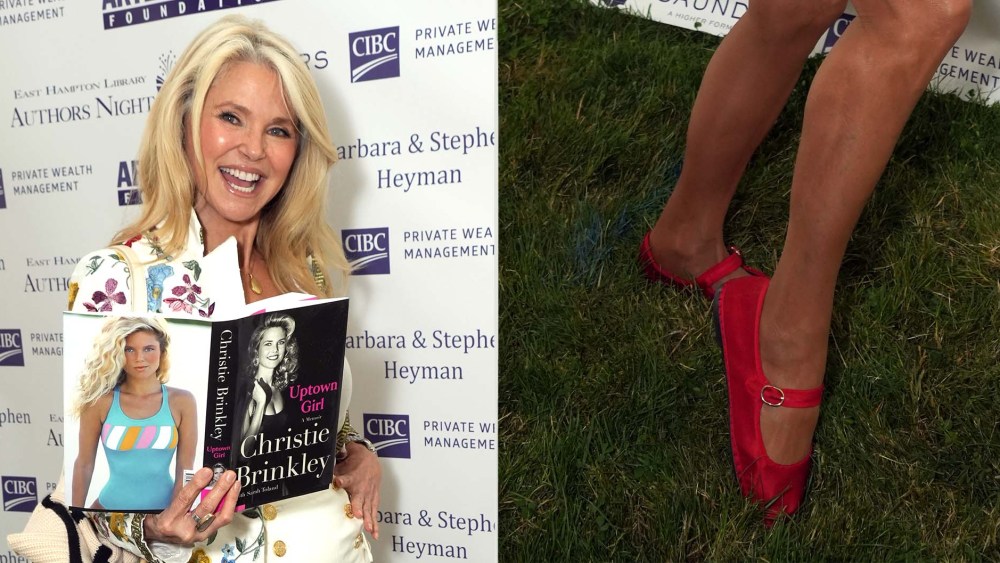 christie-brinkley-gives-the-textured-ballet-flats-trend-a-velvet-update-in-east hampton