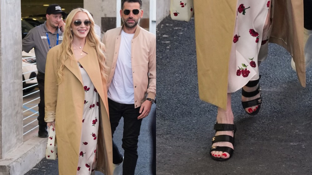 lindsay-lohan’s-us-open-2025-outfit-features-chanel-slingback sandals
