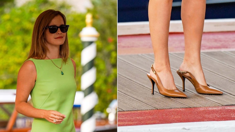 emma-watson-joins-the-venice-slingback-wave-in-gucci’s-chain-link pumps
