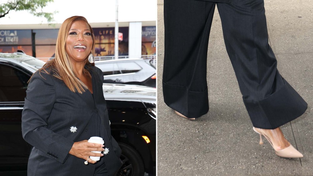queen-latifah-keeps-it-sleek-in-beige-slingbacks-in-new-york city