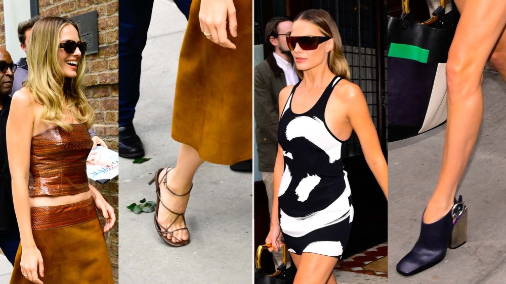 margot-robbie-moves-between-mirrored-heels-and-barely-there-sandals-in-new-york city