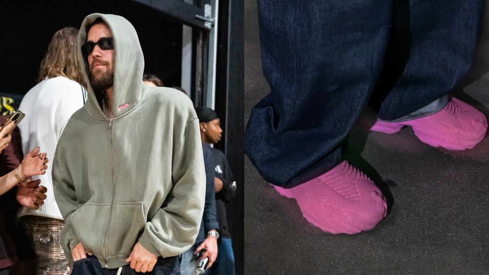 justin-bieber-steps-out-in-vibrant-3d-printed-sneakers-for-basketball-game-in-los angeles