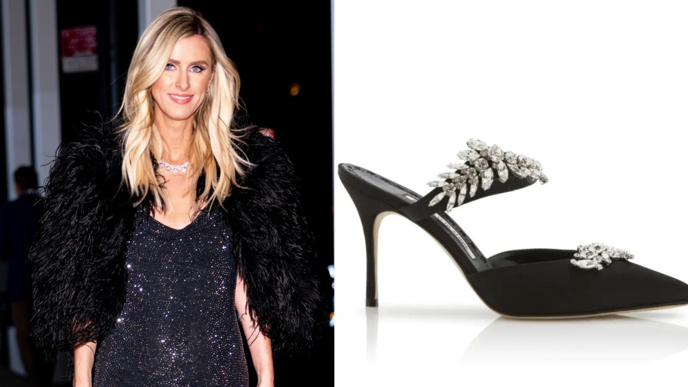 nicky-hilton-sparkles-in-manolo-blahnik-mules-on-night-out-in-new-york city