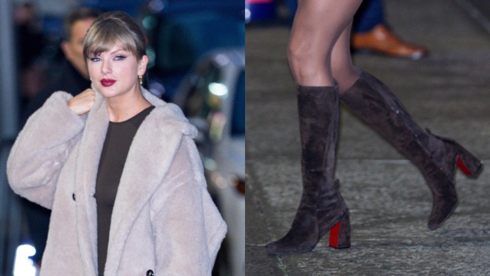 taylor-swift-heads-to-‘stephen-colbert’-wearing-suede-louboutin boots