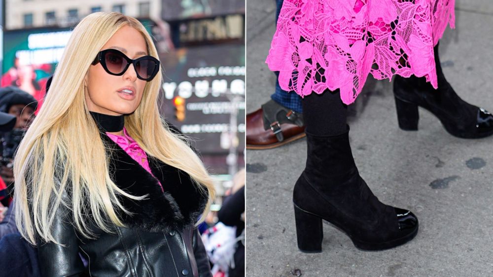 paris-hilton’s-chanel-sock-boots-bring-a-dual-textured-kick-to-t-mobile’s-times-square takeover