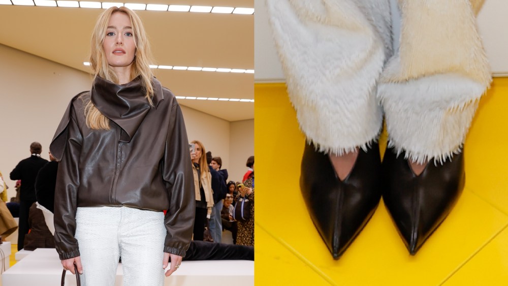 ‘love-story’-star-sarah-pidgeon-wears-trendy-v-neck-pumps-at-the-loewe-show-in paris