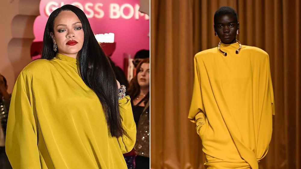 rihanna-switches-from-chartreuse-mugler-to-croc-effect-alaia-for-fenty-beauty’s-mumbai pop-up