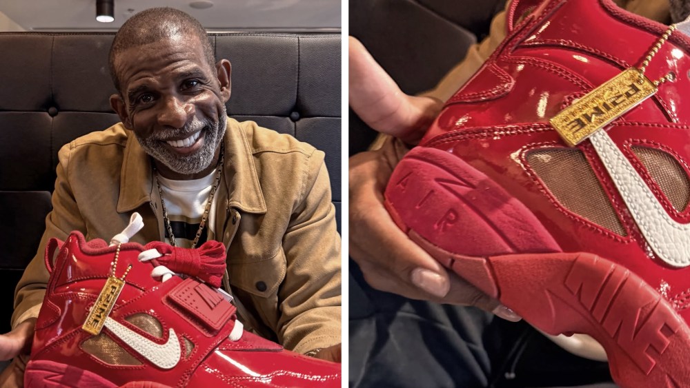 deion-sanders’-nike-sneaker-goes-boldly-where-it’s-never-gone-before-in-red-patent leather