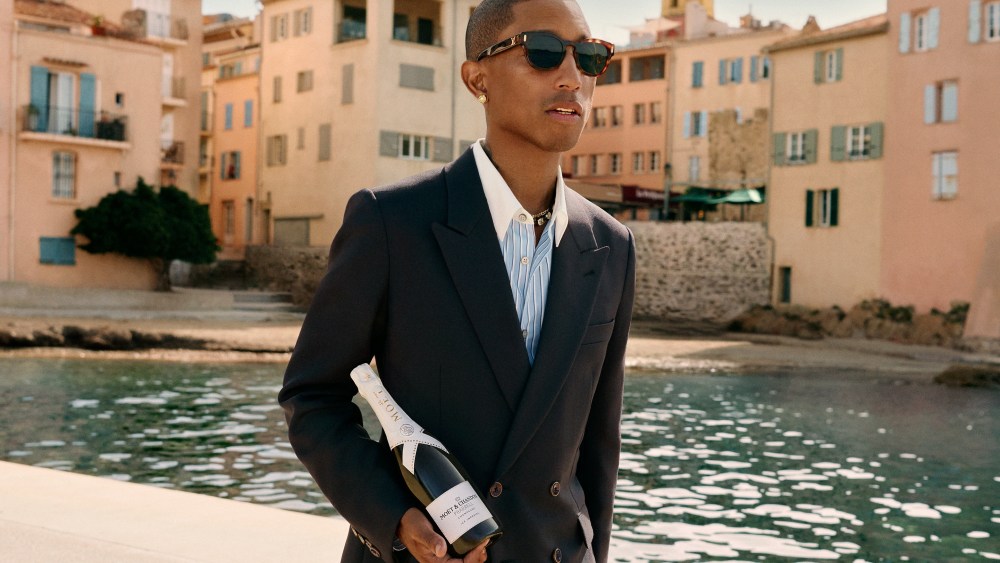 exclusive:-pharrell-williams-reunites-with-moet-&-chandon-champagne-for-saint-tropez campaign
