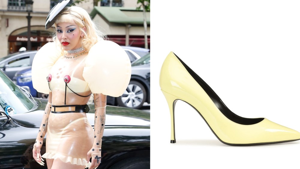 doja-cat-pairs-extravagant-latex-look-with-sergio-rossi-butter-yellow-pumps-in paris