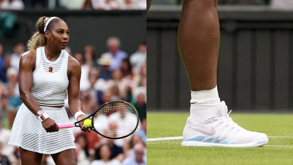 serena-williams-returns-to-the-court-with-nike-tennis-shoes-on foot