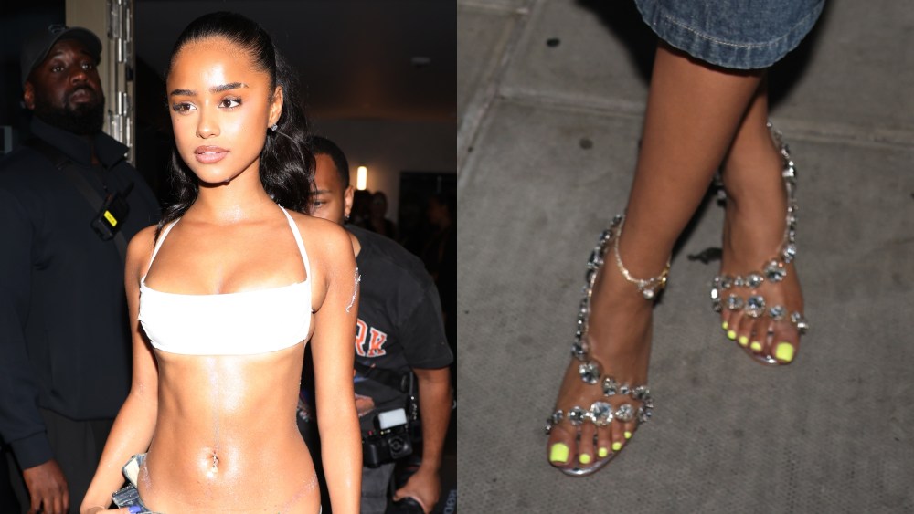tyla-is-bejeweled-in-london-with-christian-louboutin sandals