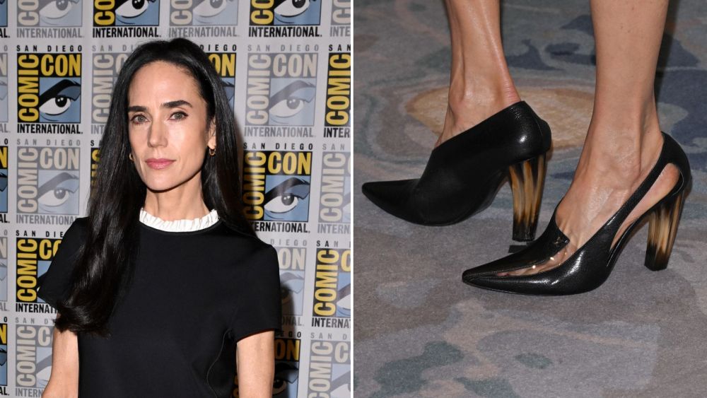 jennifer-connelly-counters-comic-con’s-colorful-maximalism-with-louis-vuitton’s-clear-detail pumps