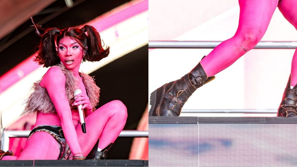 doechii-embraces-alien-esque-beauty-in-pink-body-paint-&-sky-high-moto-boots-at-daisy-chain-fields-music festival