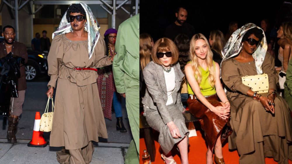 lauryn-hill-embodies-femme-fatale-energy-in-silk-scarf-&-khaki-ensemble-at-tory-burch’s-nyfw show