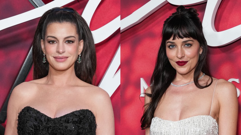 anne-hathaway-and-dakota-johnson-do-complementary-coords-in-black-and-white-for-the-‘verity’ premiere