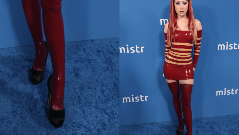 chappell-roan-shines-at-abbey-in-latex-ensemble-paired-with-thigh-high-socks-and pumps